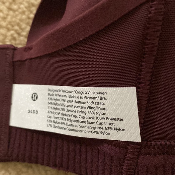 NWOT Lululemon Air Support Sportsbra 34DD - Picture 8 of 8